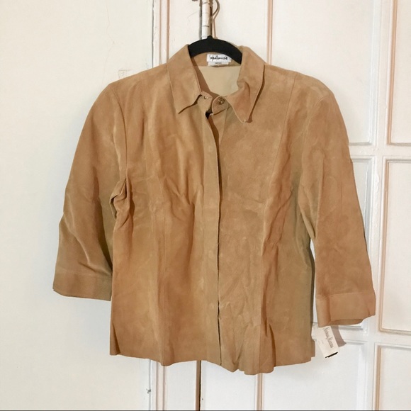 Vintage Tops - Sold! NWT Vintage 100% Suede Neiman Marcus blouse